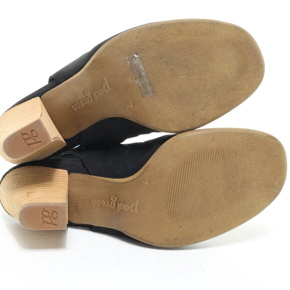 Paul Green Women UK7 US9 Black Leather Open Toe Back Strap Heeled Sandal Sabrina - Picture 11 of 16